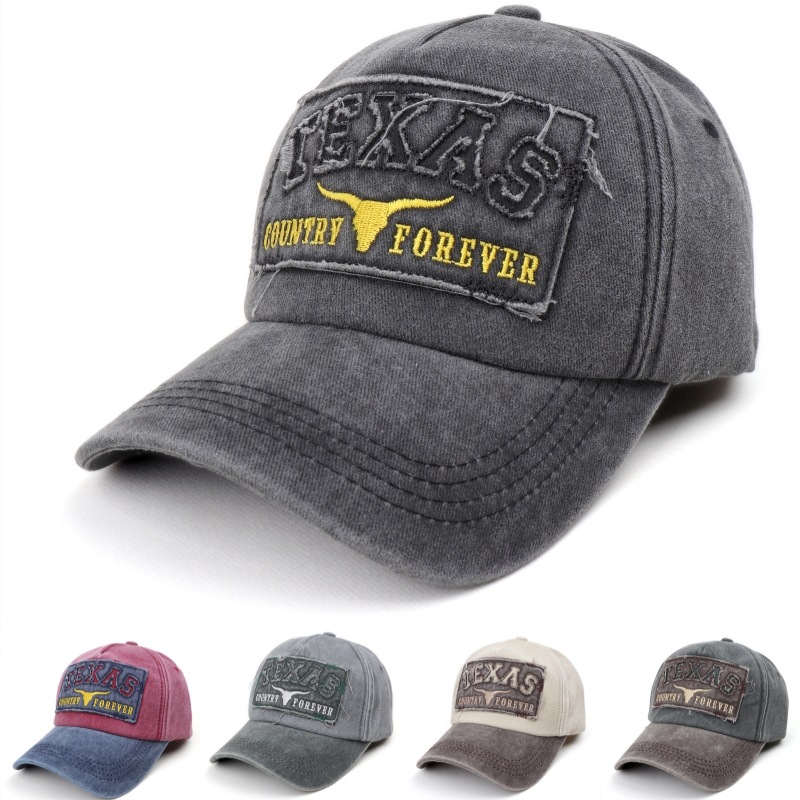 Men'S Fashion Website - Koreanische Version: Washed-Letter-Baseballcaps für Frühling und