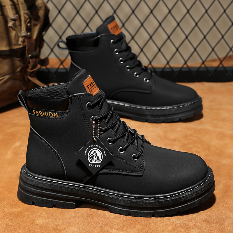 Mens Fashion Autumn 2025 - Herren-High-Top-Stiefel, 2025, Herbst-Winter-Lederschuhe, modische Outdoor-Stiefeletten für