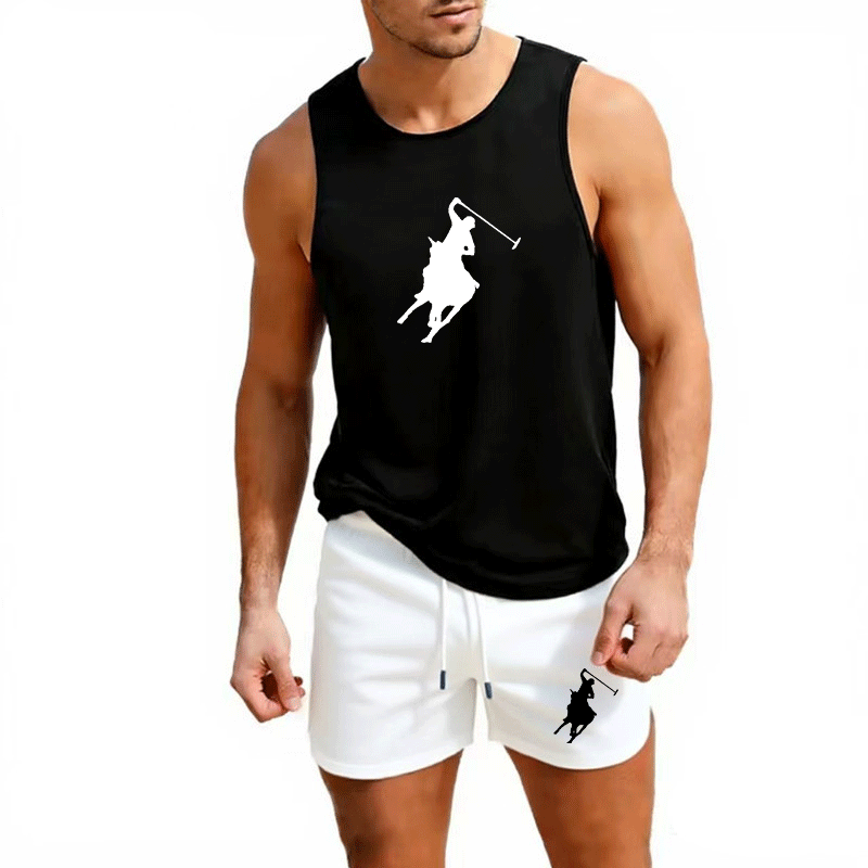 Mens Fashion Casual - Europäisches Herren-Sommer-Set aus Weste und Shorts,