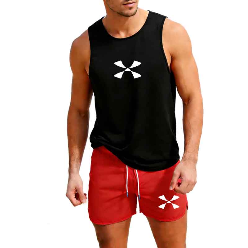 Mens Fashion Casual - Outdoor-Jogging-Sportbekleidung für Herren, Weste + Shorts,