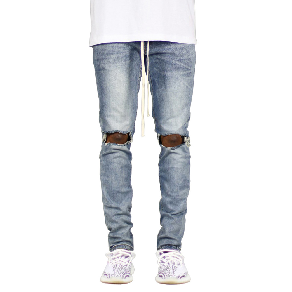 Skinny Jeans Ripped - Neue männer Zerrissene Seite Ankle Zipper