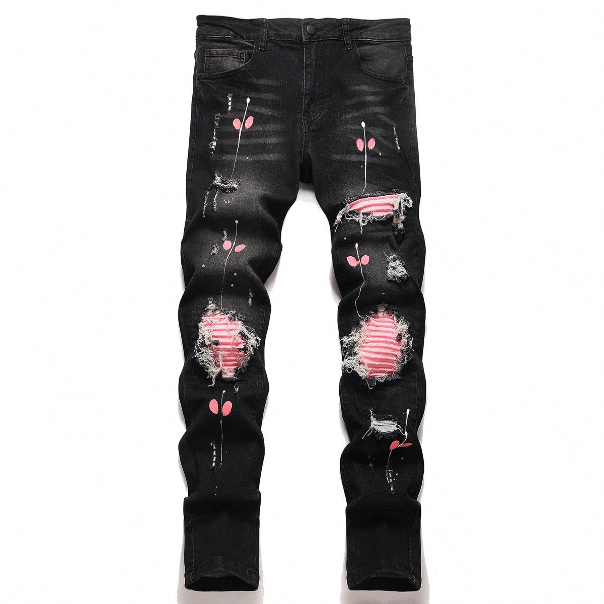 Skinny Jeans Ripped - Hochelastische Herren-Jeans mit Rissen, Skinny Hip-Hop-Hose,