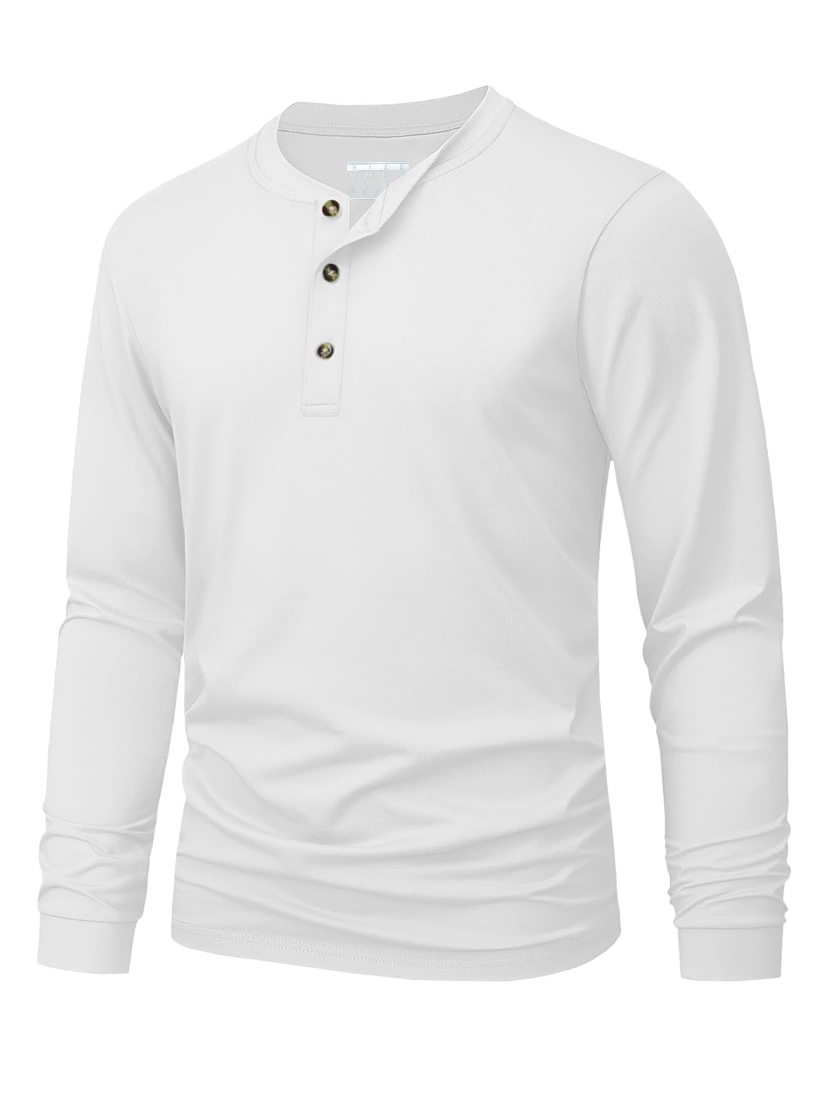 Mens Fashion Casual - Herren-Henley-T-Shirt, schlicht, einfarbig, bedruckt, langärmelig, modisch,