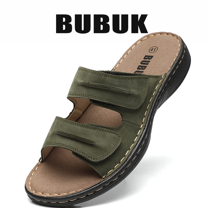 Mens Fashion Workwear - Bubuk Herren-Sportpantoffeln aus echtem Leder, rutschfeste
