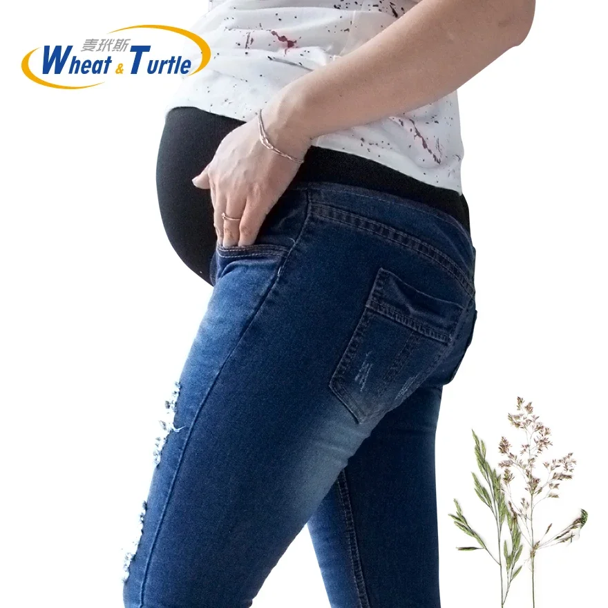 Skinny Jeans Ripped - Bestseller Baumwoll-Denim Umstandsjeans Skinny mit Löchern