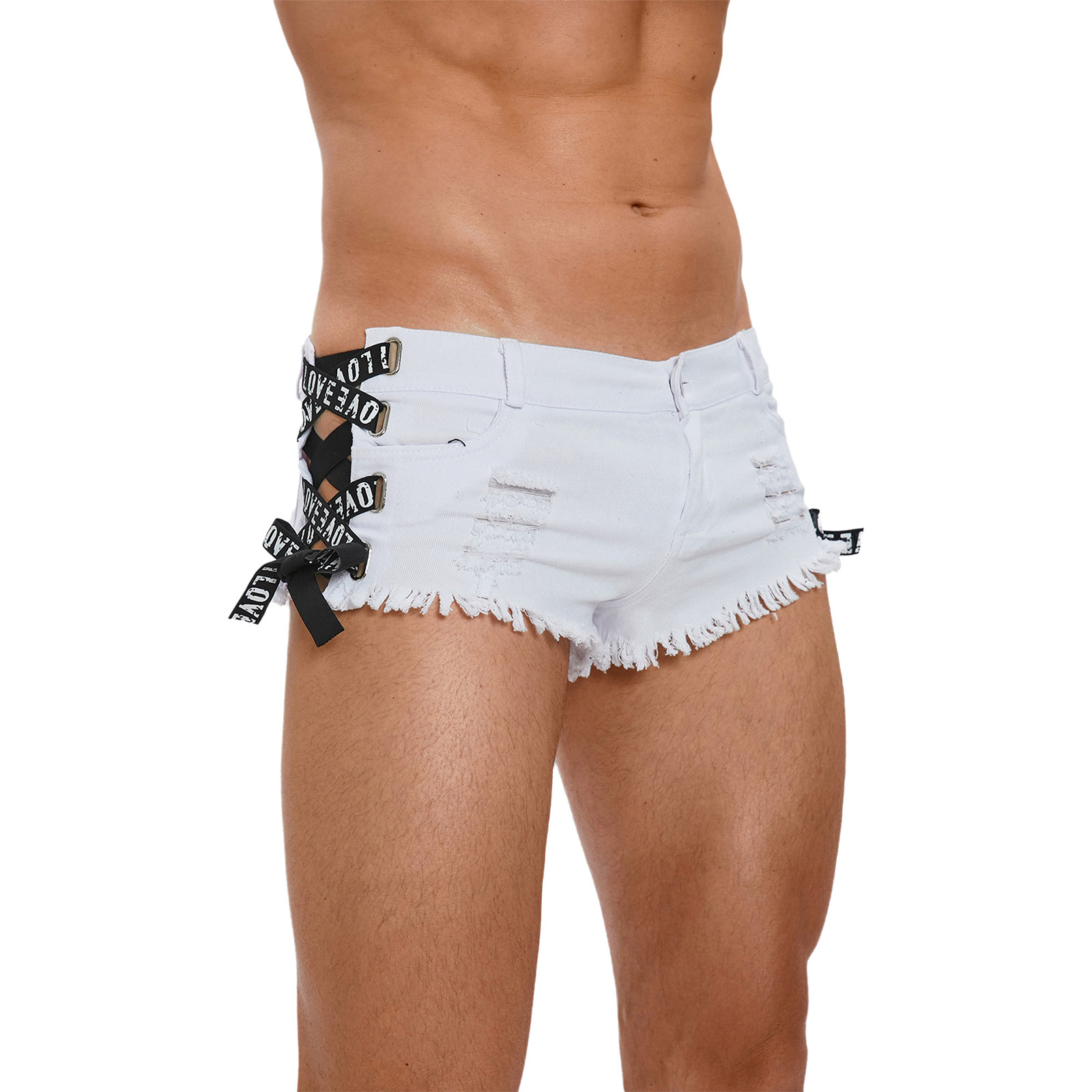 Herren-Jeansshorts mit Schrift – Skinny Jeans Ripped Bewertung und Preis