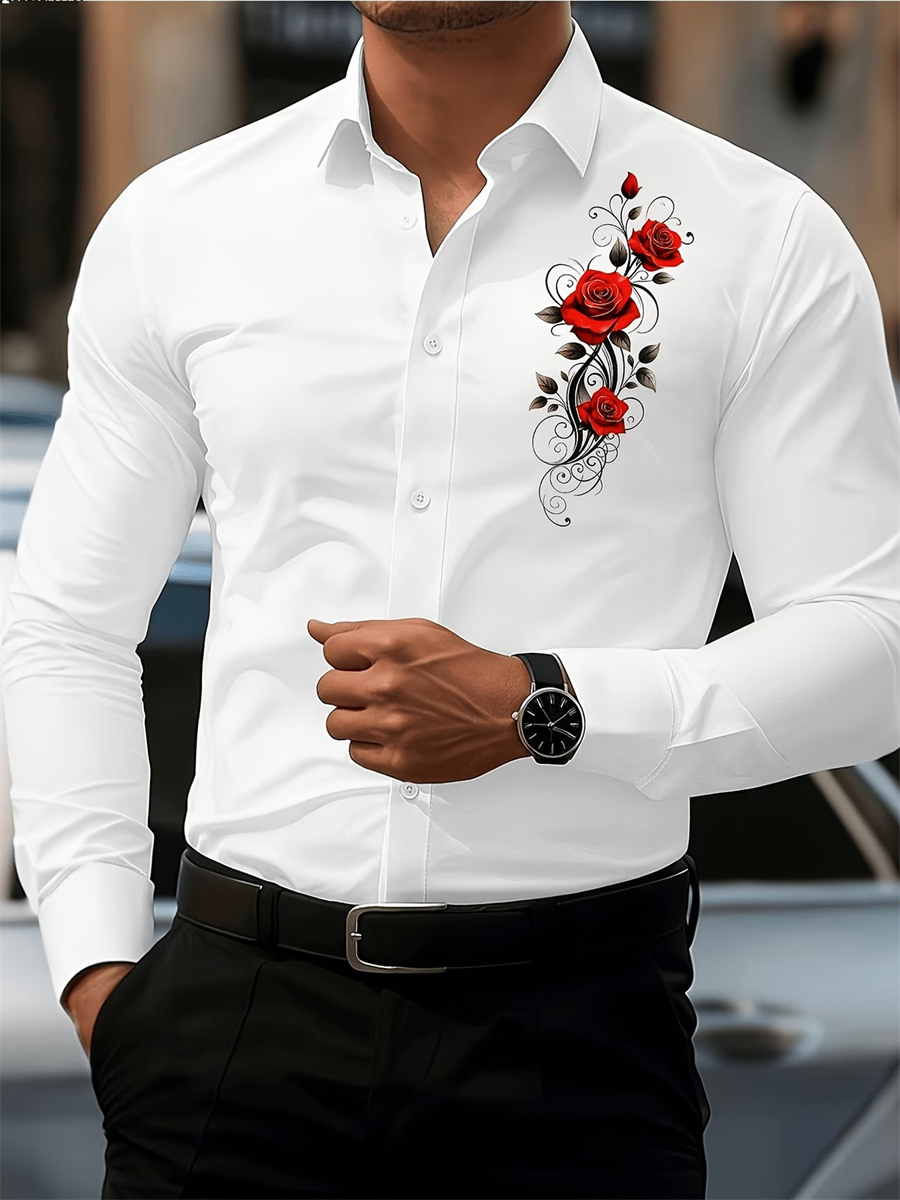 Herren Langarmhemd mit rotem R – Mens Fashion Style Bewertung und Preis